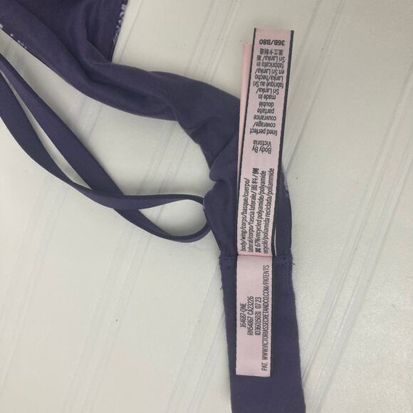 Victorias Secret Bra 36B Full Coverage Valiant Toille Purple Lightly Lined Flora - Picture 7 of 9